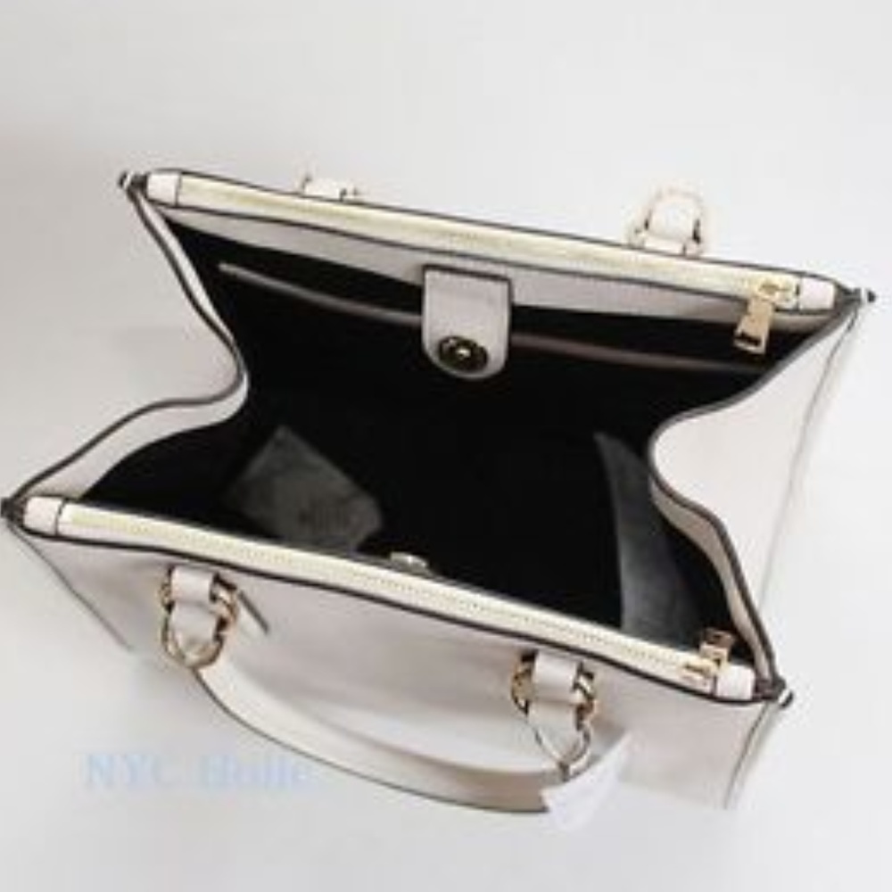 NWT COACH Crossgrain Leather Tote Crossbody Chalk - Picture 5 of 8